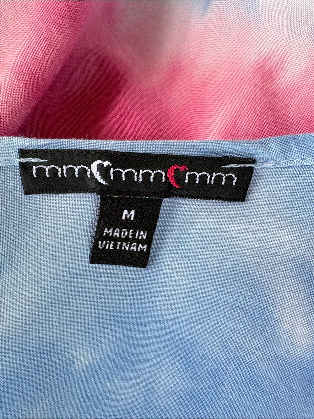 Mm Mm Mm Tie Dye Red White Blue Flowy Open Front Kimono Cardigan or Cover M - Picture 4 of 9